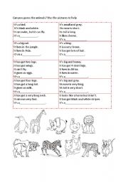 English Worksheet: can you guess the animals?