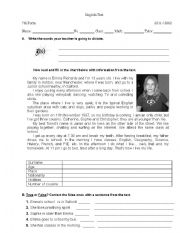 English Worksheet: Daily Routine