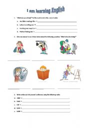 English worksheet: Im learning English