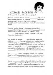 English Worksheet: Reading comprehension Michael Jackson