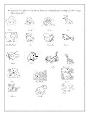 English Worksheet: Cute Animals