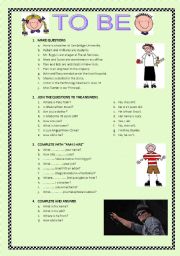 English Worksheet: TO BE