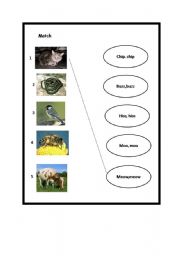 English worksheet: animals