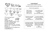 English Worksheet: origami heart bookmark + love poems