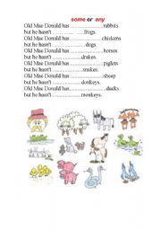 English Worksheet: some or any