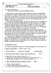 English Worksheet: The Second Term Exam. Third year classes Foreign Languages