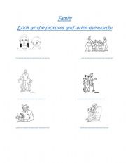 English worksheet: family