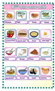 English Worksheet: Food