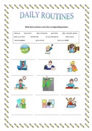 English Worksheet: Daily routines