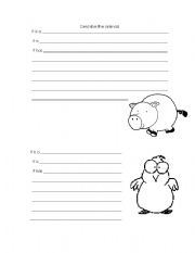 English worksheet: Describe the animals