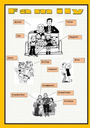 English Worksheet: My first English pictionary -2 - Family 