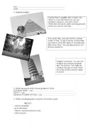 English Worksheet: Famous buildings reading