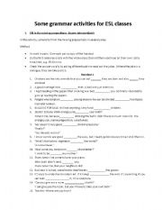 English Worksheet: Some grammar activities for ESL classes