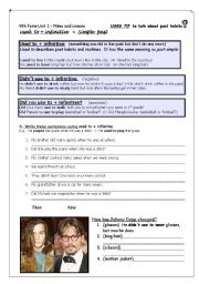 English Worksheet: used to - didnt use to + inf about film stars