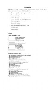 English Worksheet: Exclamations