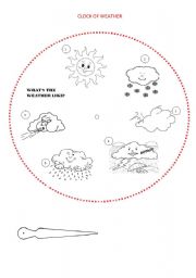 English Worksheet: CLOCK OF WEATHER