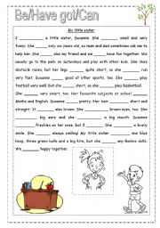 English Worksheet: My little sister