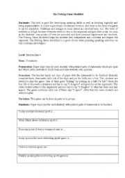 English worksheet: The Fishing Game Modified