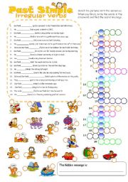 past simple crossword with Garfield (irregular verbs)
