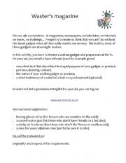 English Worksheet: Wasters magazine