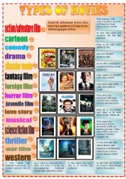 English Worksheet: Kinds of movie