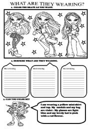English Worksheet: WHAT ARE THEY WEARING?