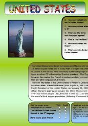 English Worksheet: UNITED STATES