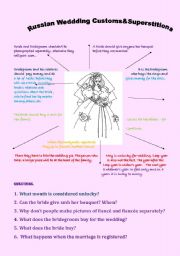 English Worksheet: Russian Wedding Traditions and Superstitions
