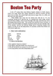 English Worksheet: BOSTON TEA PARTY