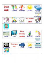 English Worksheet: Weather board game