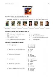 English Worksheet: Underdog Film for Listening Comprehension