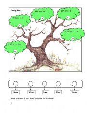 English Worksheet: Decoder Activity for Teaching Length