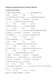 English Worksheet: subject verb agreement