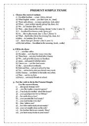 English Worksheet: Present Simple Tense