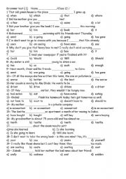 English Worksheet: grammar test