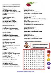 English Worksheet: WHITNEY HOUSTON - MY LOVE IS YOUR LOVE WORDSEARCH