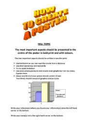 English worksheet: how to create a poster