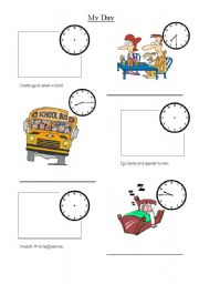 English Worksheet: My Day