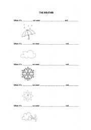 English worksheet: the weather