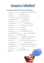 English Worksheet: Gerund or Infinitive?