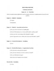 English Worksheet: Frankenstein Penguin Readers Level 3 Ch 11 - 12 - Final Letter Vocab and Comprehension