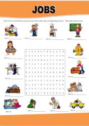 English Worksheet: Jobs worksheet