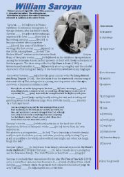 English Worksheet: William Saroyan