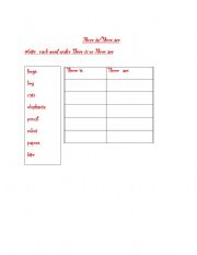 English worksheet: There is/ There are