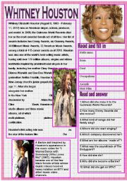 English Worksheet: Whitney Houston