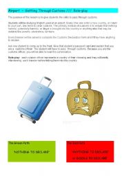 English Worksheet: At the airport - getting through customs /// role-play