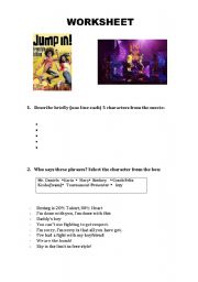English worksheet: Jump In Movie