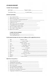 English Worksheet: present continuous