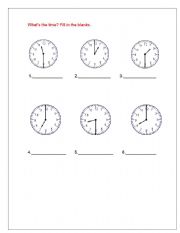 English worksheet: Time