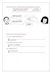 English worksheet: Conversation